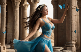 美索不达米亚古建筑性感美女图片